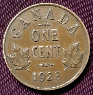 Rare Key Date 1923 Canada One 1 Cent George V
