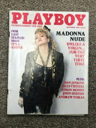 Rare Playboy September 1985 Madonna - Last Stapled Issue -
