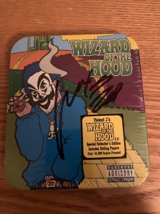 Violent J Wizard Of The Hood Colectible Tin Autographed Rare Icp