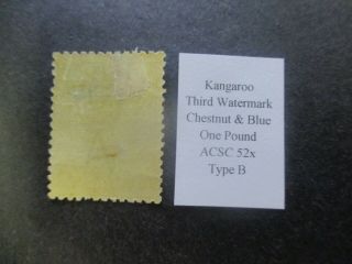 Kangaroo Stamps: £1 Grey 3rd Watermark Variety - Rare (g372) 2