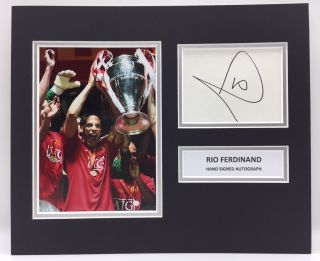 Rare Rio Ferdinand Manchester United Signed Photo Display,  Autograph Man Utd