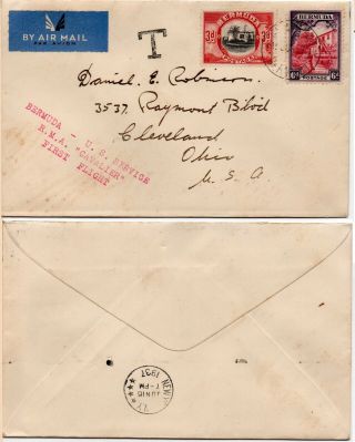 First Flight R.  M.  A.  Cavalier (1937) Bermuda Air Mail Cover Rare