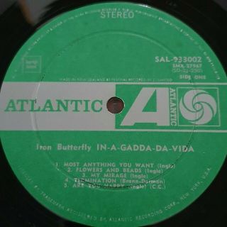 Iron Butterfly In - A - Gadda - Da - Vida Lp Rare Zealand Pressing Atlantic