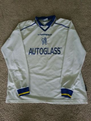 1998 - 00 Chelsea Football Shirt Away Shirt Long Sleeve,  Very Rare Mens Xl - Xxl