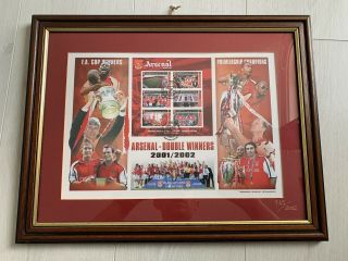 Arsenal 2001/02 Double Winnners,  Limited Edition Framed Card.  Rare