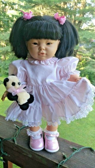 Berjusa Asian Toddler Girl Doll Rare Vinyl Anatomically Correct 20 " 2 Outfits