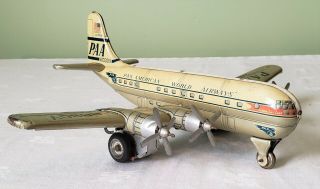 Hadson Toys Japan Tin Litho Friction Pan Am Clipper Skychief Airplane V Rare 50s