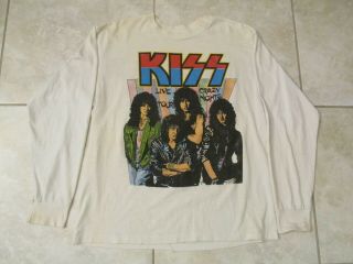 Kiss - Ted Nugent - Shirt Vintage 1987 - Large Simmons Stanley Criss Frehley Rare