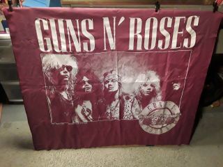Vintage Guns N Roses 1988 Rock And Roll Music Tapestry Rare Purple Maroon Flag