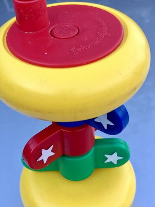 Vintage Johnson And Johnson Playpath Spin A Sound Baby Plastic Rattle 1981 Rare