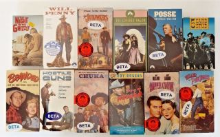 11 Vintage Betamax Western Movies Classics Not Vhs Tapes Rare
