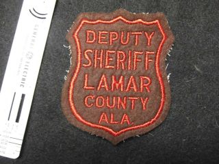 Alabama Lamar County Sheriff 1960s Felt Cheesecloth Vintage Defunct Issue Rare