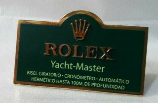 Rare Vintage Rolex Yacht - Master Chrono Dealer Display Plaque Plate