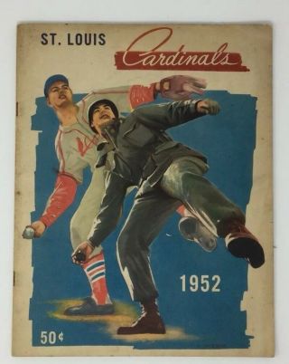 Rare Vintage 1952 St.  Louis Cardinals Major League Baseball Stan Musial Yearbook