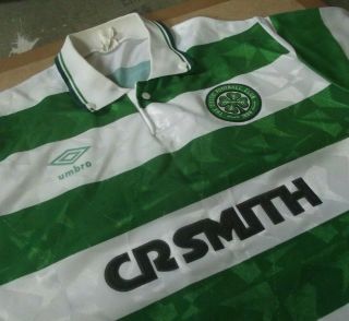 Celtic 1989 1991 Home Shirt RARE Authentic (L) 8