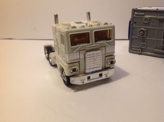 Vintage Transformer Optimus Prime In White Comes With Trailer RARE 5