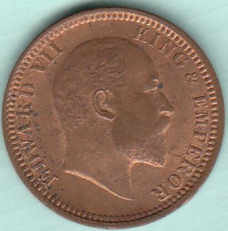 British India King Edward Vii 1/4 Anna 1904 Unc Copper Coin Ex.  Rare, ,