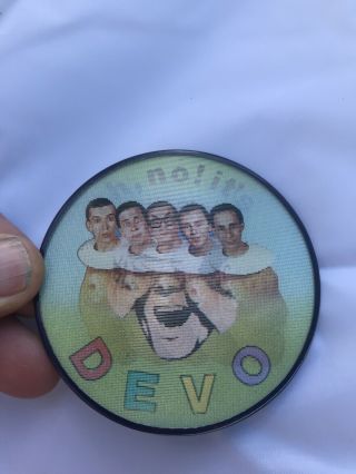 Devo Vintage Flicker Pin 1984 Rare Oh,  No It’s Devo Memorabilia Rock N Roll