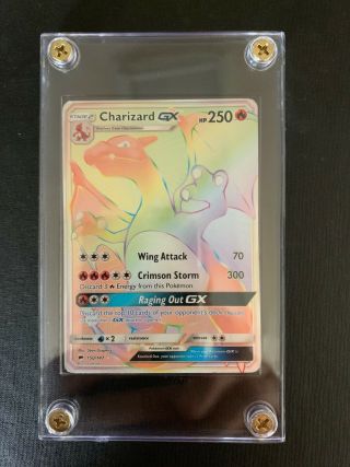 Charizard - Gx Pokemon Tcg Card S&m Burning Shadows 150/147 Secret Rare Rainbowhp