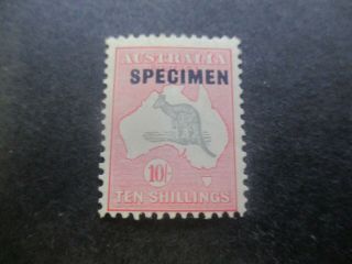 Kangaroo Stamps: 10/ - Specimen C Of A Watermark - Rare (d25)
