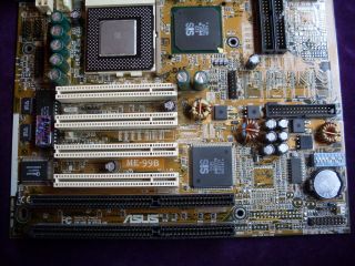 RARE ASUS ME - 99B Socket 370 AT Motherboard with CPU Celeron 433MHz and 256Mb RAM 3