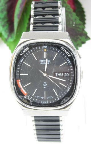 Rare Seiko Alarm Quartz Calendar Date 7223 - 6030 Stainless Steel Watch