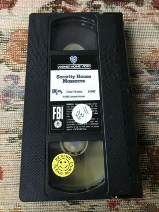 Sorority House Massacre VHS horror slasher rare Warner Home Video 3