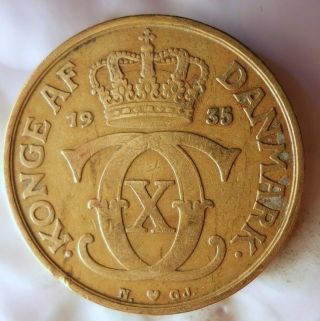 1935 Denmark Krone - Rare Low Mintage Coin - - Denmark Bin D