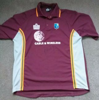 Rare Admiral West Indies Cricket Shirt - Brain Lara Signed - Size Xxl