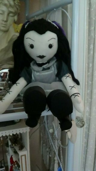 Hot Topic Rare Exclusive Alice In Wonderland Rag Doll Goth Horror 17 "