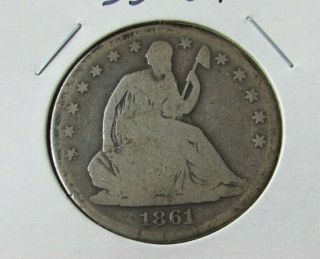 1861 - O 50c Seated Liberty Half Dollar Orleans Rare Civil War Era
