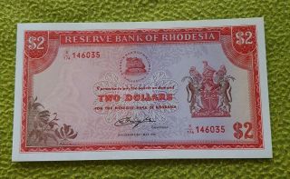 Rhodesia 2 Dollars 24/05/1979 Unc Perfect Rare