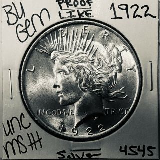 1922 P Bu Gem Peace Silver Dollar Unc Ms,  U.  S.  Rare Coin 4545
