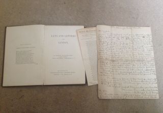 Rare Scottish Author Letter And Book