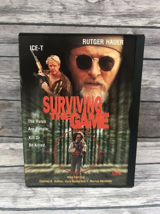 Surviving The Game Rare Dvd Rutger Hauer Gary Busey Ice - T 1994 Film Disc Vg