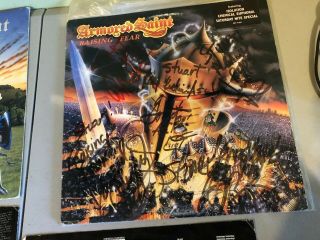 Armored Saint Raising Fear SIGNED & March Of The Saint - 2 LPs RECORDS RARE 2