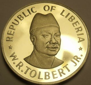 Liberia 50 Cents,  1976 Rare Proof 2,  131 Minted