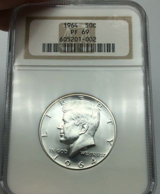 1964 Ngc Pf69 Kennedy Half Dollar Rare Gem Coin & Old Ngc Holder