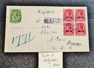 Nystamps British Turks Island Stamp Early Cover Rare