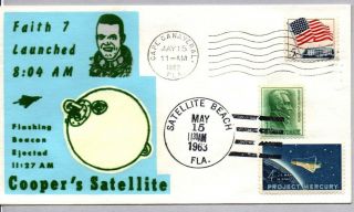 Rare Flocked Mercury Faith 7 Astronaut Gordon Cooper 5/15/1963 & 5/15/1963