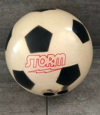 Storm Soccer Ball Bowling Ball 15 Lb Sports Series Clear Drilled - Rare