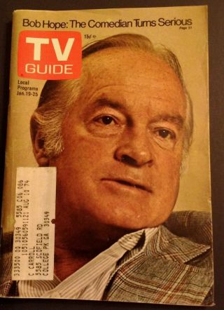 Rare 1974 Tv Guide - Atl Ed.  - Jan. ,  Bob Hope,  Teach With Tv,  Hollywood Homes