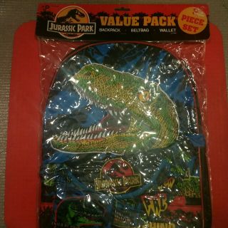Rare Never Opened 1992 Jurassic Park Valuepack (backpack,  Beltbag,  Wallet)