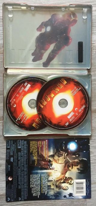 MARVEL Iron Man FYE Exclusive Steelbook 2 - Disc DVD Rare 3