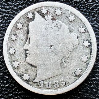 1885 Liberty Head Nickel 5c Rare Key Date Mid Grade Vg 18736