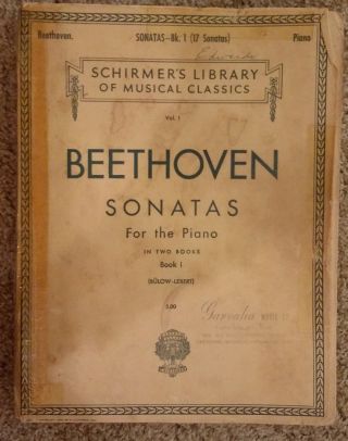 Beethoven Sonatas For The Piano Book 1 Vol.  1 Sheet Music Classics Vtg 1939 Rare