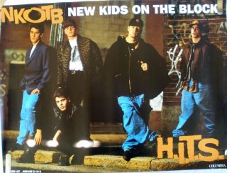Rare Kids On The Block Hits 1990 Vintage Music Record Store Promo Poster