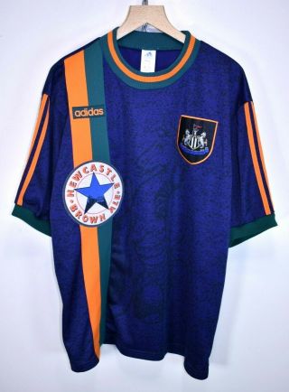 Vintage 90s Adidas Newcastle United 1997/98 Away Football Shirt Rare Retro Xl