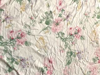Rare Ralph Lauren Therese Kathleen Queen Fitted Sheet Sateen Roses Pink Floral