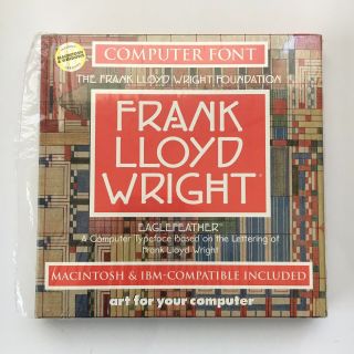 Frank Lloyd Wright Eaglefeather Font For Macintosh Ibm Windows Floppy 1997 Rare